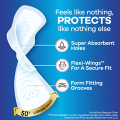 Always Infinity Extra Heavy Absorbency Overnight Sanitary Pads with Wings - Unscented