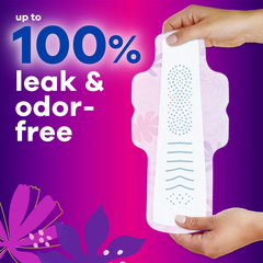 Always Radiant Extra Heavy Absorbency Overnight Sanitary Pads with Wings - Scented - Size 5