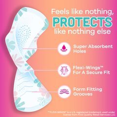 Always Radiant FlexFoam Teen Pads Regular Absorbency with Wings - Unscented - 28ct